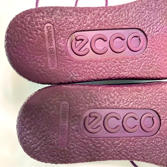 Ecco Shoes Womens 6.5 EU 37 Purple Leather Lace Up Sneaker - Picture 4 of 13